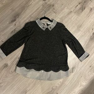 Soft stylish, Fooler with jewelled neckline & Gingham print .